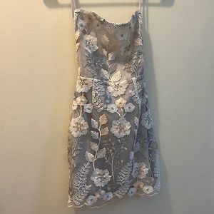Lucy in the sky grey flower dress with open back